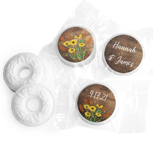 Personalized Wedding Painted Flowers LifeSavers Mints