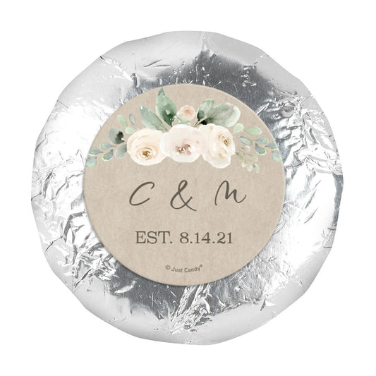 Personalized Wedding Precious Peonies 1.25" Stickers (48 Stickers)