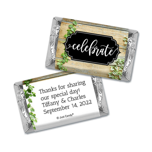 Personalized Wedding Vines of Love Hershey's Miniatures Wrappers Only