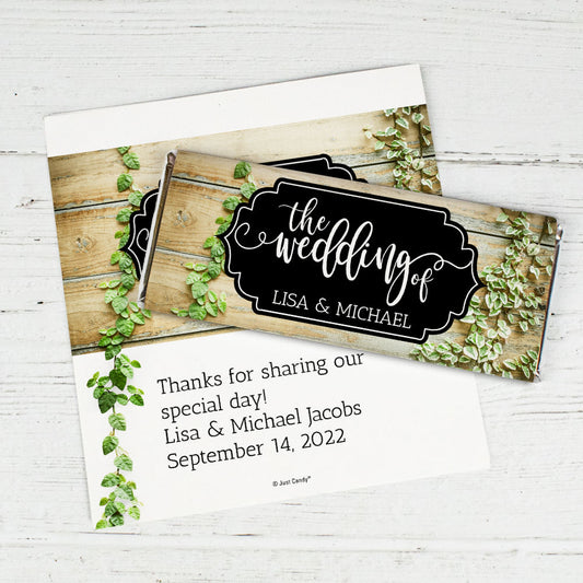 Personalized Wedding Vines of Love Chocolate Bar Wrappers