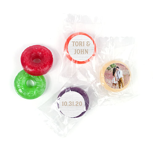 Personalized Wedding Farmhouse Framed LifeSavers 5 Flavor Hard Candy