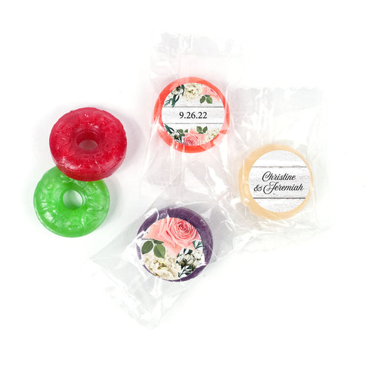 Personalized Wedding Delicate Botanicals LifeSavers 5 Flavor Hard Candy