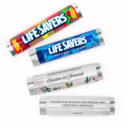 Personalized Wedding Elegant Arrangement Lifesavers Rolls (20 Rolls)