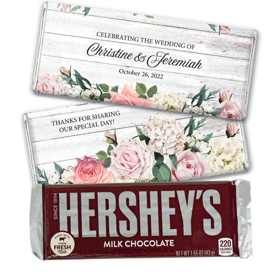 Personalized Wedding Elegant Arrangement Hershey's Milk Chocolate Bar & Wrapper