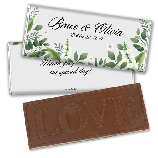 Personalized Wedding Botanical Garden Embossed Chocolate Bar