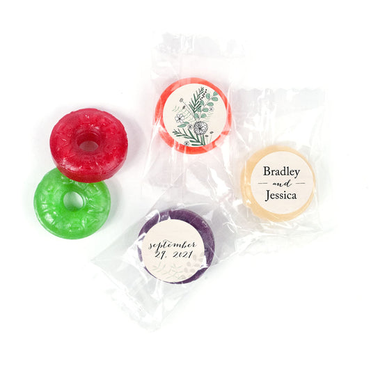 Personalized Wedding Romantic Flora LifeSavers 5 Flavor Hard Candy