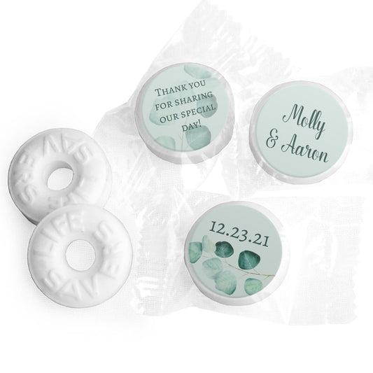 Personalized Wedding Peaceful Eucalyptus Life Savers Mints