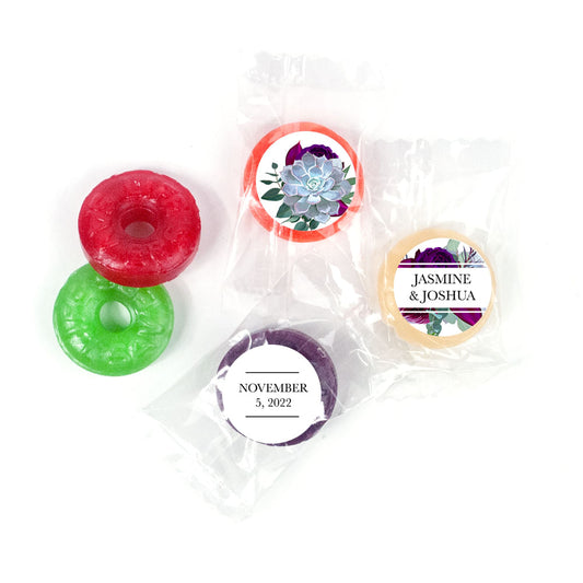 Personalized Wedding Elegant Botanical LifeSavers 5 Flavor Hard Candy