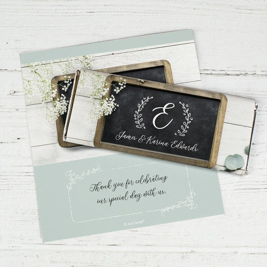 Personalized Wedding Chalkboard Lettering Chocolate Bar Wrappers