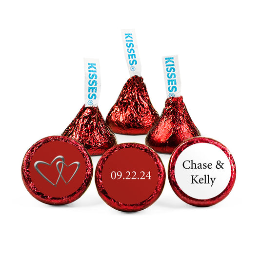 Personalized Wedding Linking Hearts Hershey's Kisses