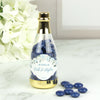 Personalized Wedding Blue Bouquet Champagne Bottle with Just Candy Chocolate Minis