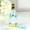 Personalized Wedding Blue Bouquet Champagne Bottle with Just Candy Chocolate Minis