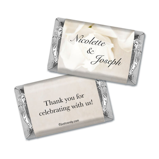 Wedding Favor Personalized Hershey's Miniatures Wrappers Rose Petals