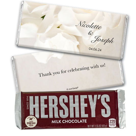 Wedding Favor Personalized Hershey's Milk Chocolate Bar Rose Petals