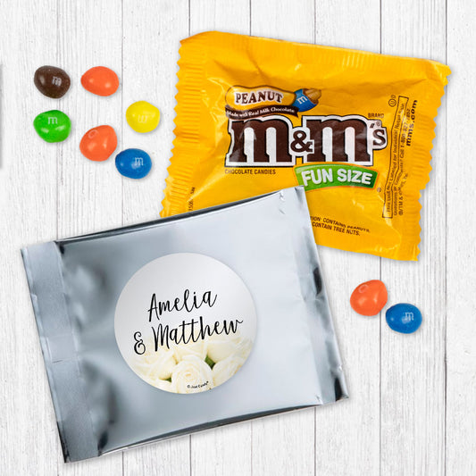 Personalized Wedding Timeless Roses Peanut M&Ms Favor Bag