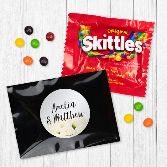 Personalized Wedding Timeless Roses Skittles Favor Bag