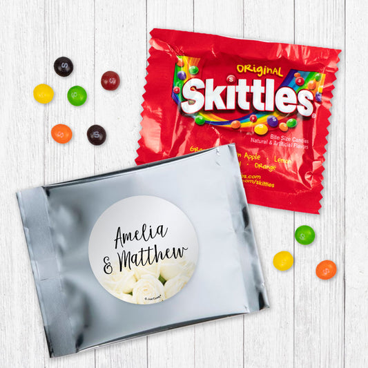 Personalized Wedding Timeless Roses Skittles Favor Bag