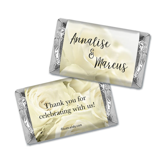 Wedding Favor Personalized Hershey's Miniatures Wrappers White Rose