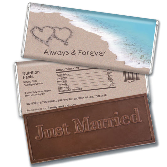 Beach Wedding Embossed Chocolate Bar