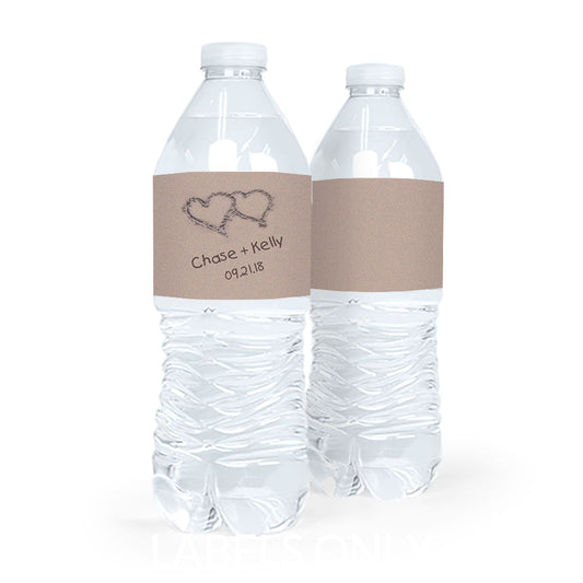 Personalized Wedding Ocean Sand Water Bottle Labels (5 Labels)