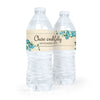 Personalized Wedding Boho Flowers Water Bottle Sticker Labels (5 Labels)