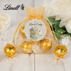 Personalized Wedding Lindt Truffle Organza Bag- White Roses