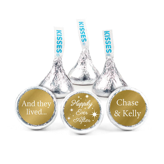 Personalized Metallic Wedding Happily Ever After Hershey's Kisses