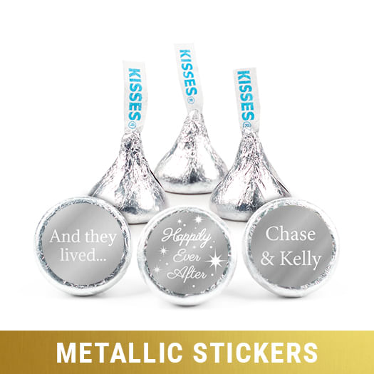 Personalized Metallic Wedding Happily Ever After Hershey's Kisses