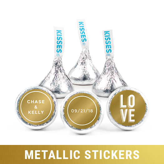 Personalized Metallic Wedding Bold Love Hershey's Kisses