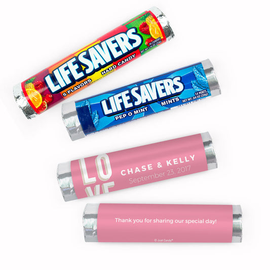 Personalized Wedding Bold Love Lifesavers Rolls (20 Rolls)