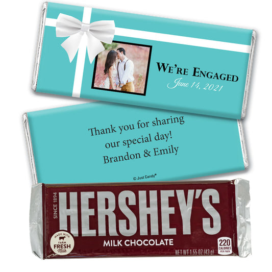 Engagement Party Personalized Hershey's Milk Chocolate Bar Tiffany Style Present