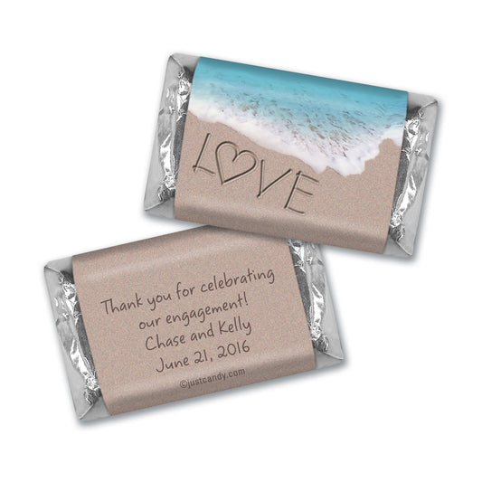 Engagement Party Personalized Hershey's Miniatures Sand Writing Love by the Sea