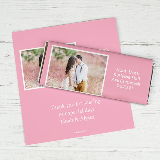 Engagement Party Favor Personalized Chocolate Bar Wrappers Photo