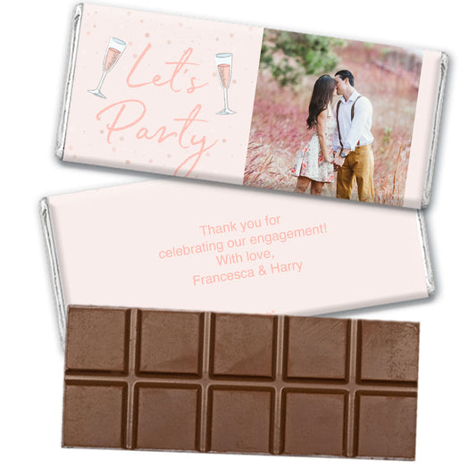 Personalized Let's Celebrate Wedding Belgian Chocolate Bar