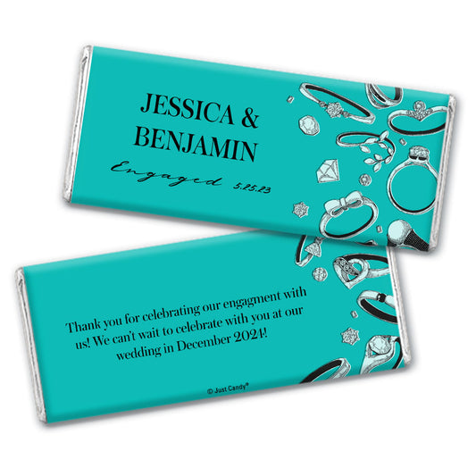 Personalized Diamond Bling Hershey's Milk Chocolate Bar Engagement Favors