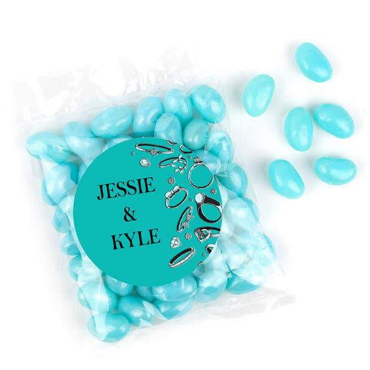 Personalized Diamond Bling Candy Bag with Jelly Beans