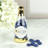 Personalized Wedding Engagement White Roses Champagne Bottle with Just Candy Chocolate Minis