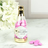 Personalized Wedding Engagement White Roses Champagne Bottle with Just Candy Chocolate Minis