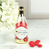 Personalized Wedding Engagement White Roses Champagne Bottle with Just Candy Chocolate Minis