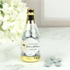 Personalized Wedding Engagement White Roses Champagne Bottle with Just Candy Chocolate Minis