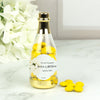 Personalized Wedding Engagement White Roses Champagne Bottle with Just Candy Chocolate Minis