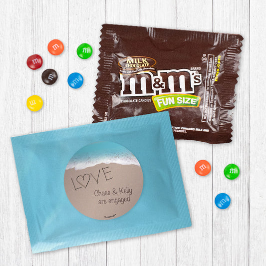 Personalized Engagement Hearts in the Sand Milk Chocolate M&Ms