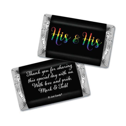 Personalized Gay Wedding His & His Rainbow Mini Wrappers Only