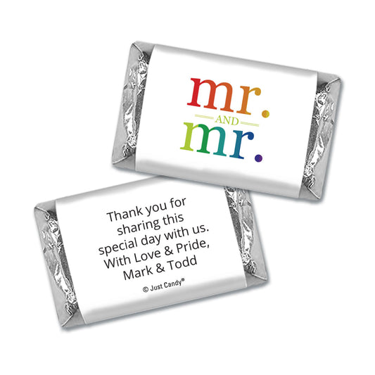 Personalized Gay Wedding Mr. & Mr. Rainbow Mini Wrappers Only