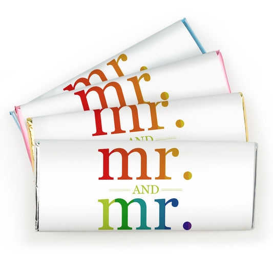 Personalized Gay Wedding Mr. & Mr. Rainbow Hershey's Milk Chocolate Bar & Wrapper