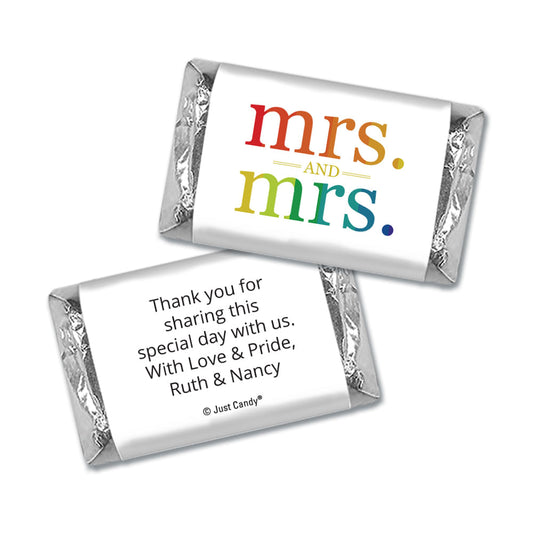 Personalized Lesbian Wedding Mrs. & Mrs. Rainbow Mini Wrappers Only