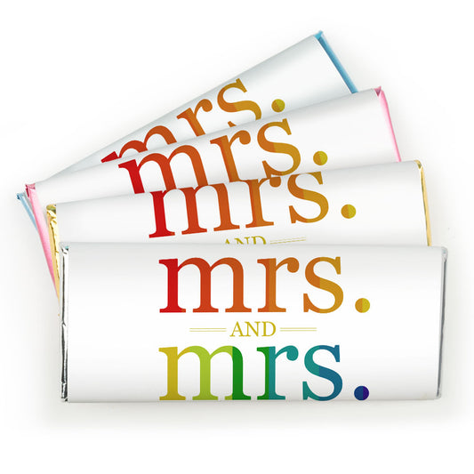 Personalized Lesbian Wedding Mrs. & Mrs. Rainbow Hershey's Milk Chocolate Bar & Wrapper