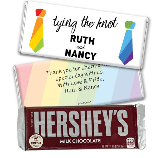 Personalized LGBT Wedding Tying the Knot Hershey's Milk Chocolate Bar & Wrapper