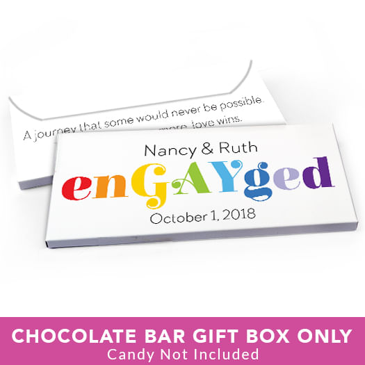 Deluxe Personalized Wedding EnGAYged Candy Bar Favor Box