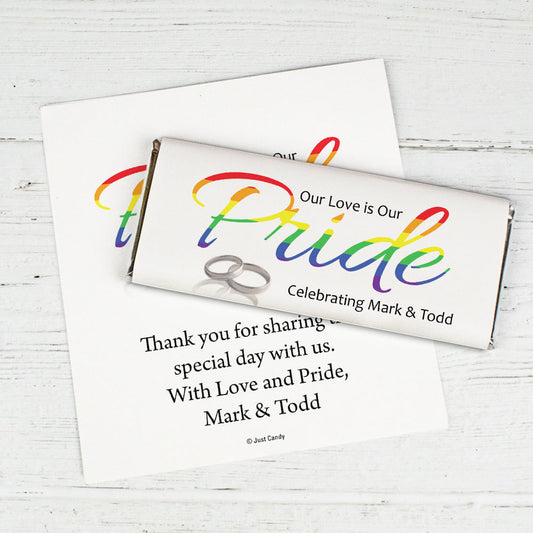 Personalized LGBT Wedding Love & Pride Chocolate Bar Wrappers Only